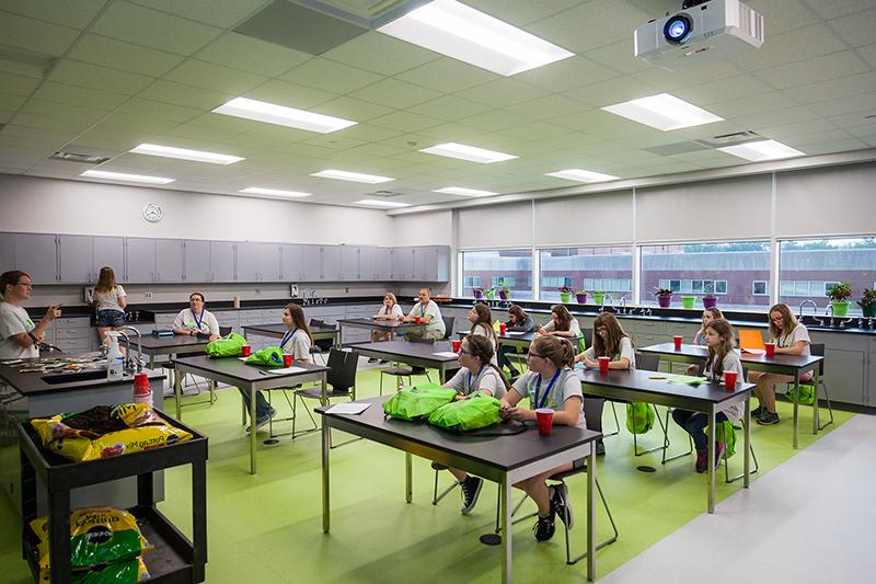 classroom with soil